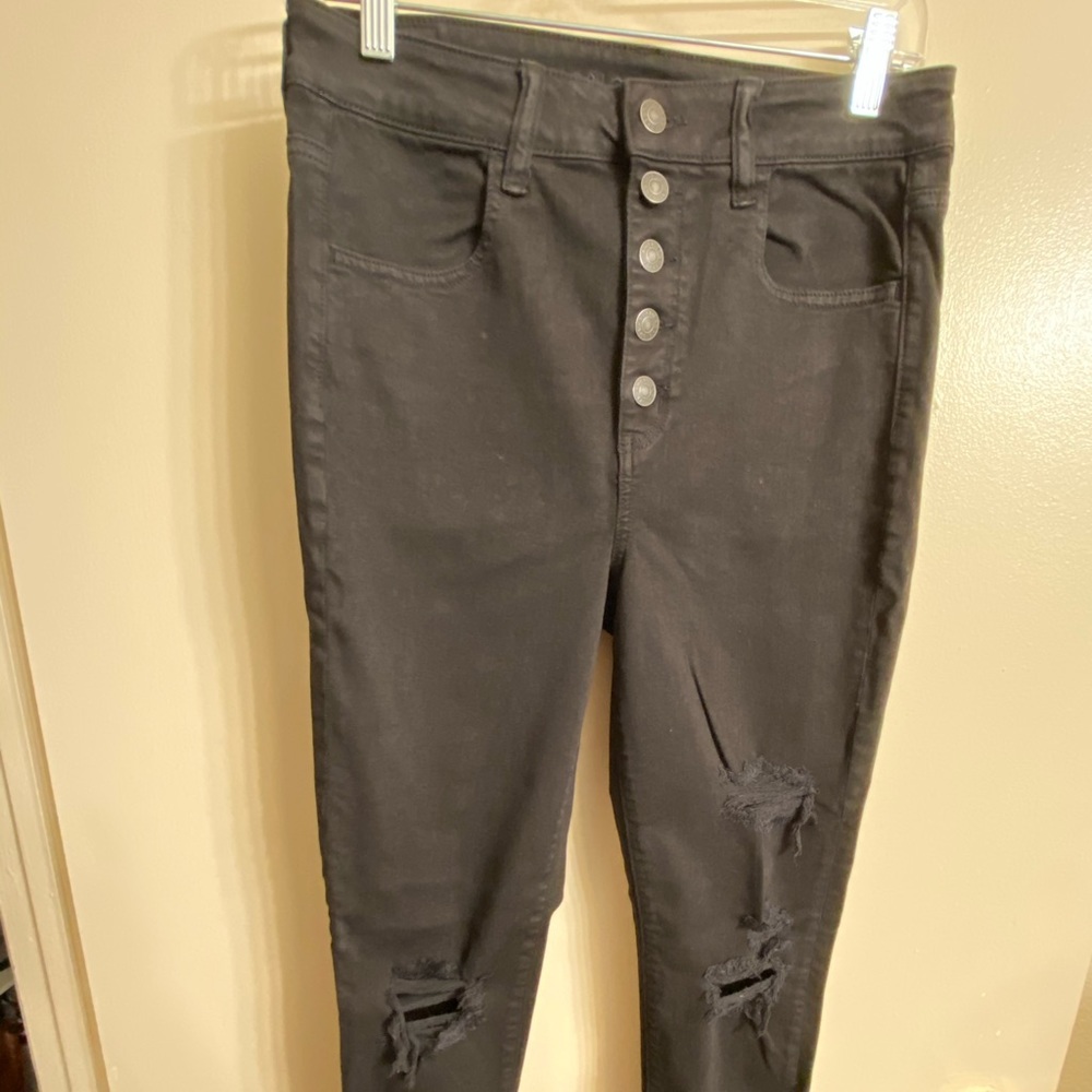American Eagle button up distressed jeggings